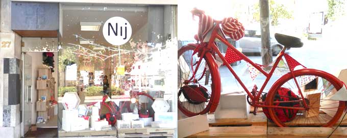 NIJ Rennes se situe au 27 boulevard de la Liberté. Un petit air de Tour de France règne dans la vitrine boutique_nij_rennes_3