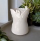 Vase sablier en faïence avec trois moineaux sur le bord - Faïencerie sauvage Moineaux & Co