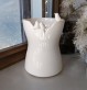 Vase sablier en faïence avec trois moineaux sur le bord - Faïencerie sauvage Moineaux & Co